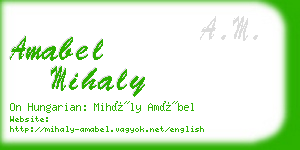 amabel mihaly business card
